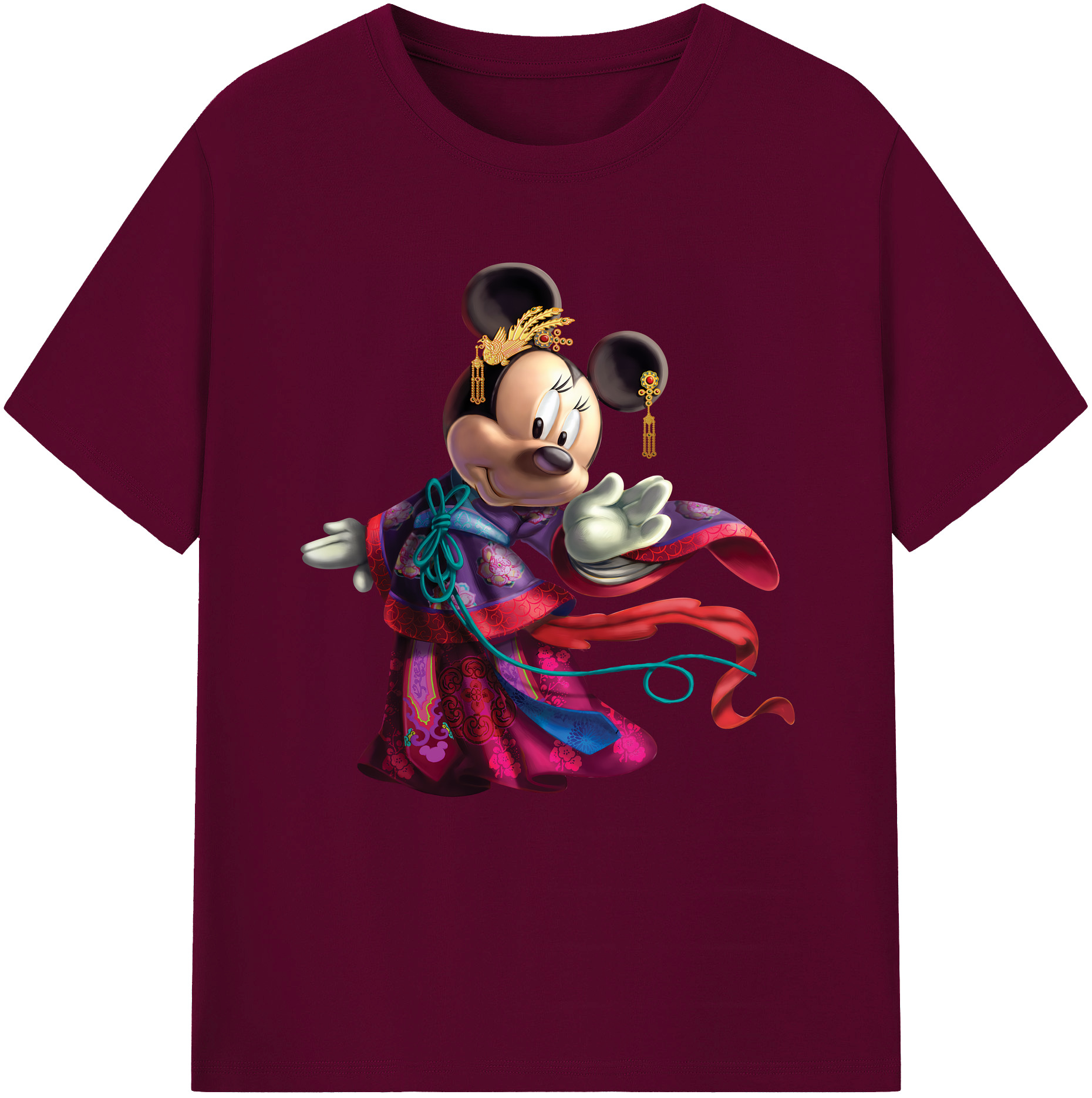 （画像用） ミッキーマウス Mickey Mouse レディースカジュアルプリントTシャツ（綿100％）